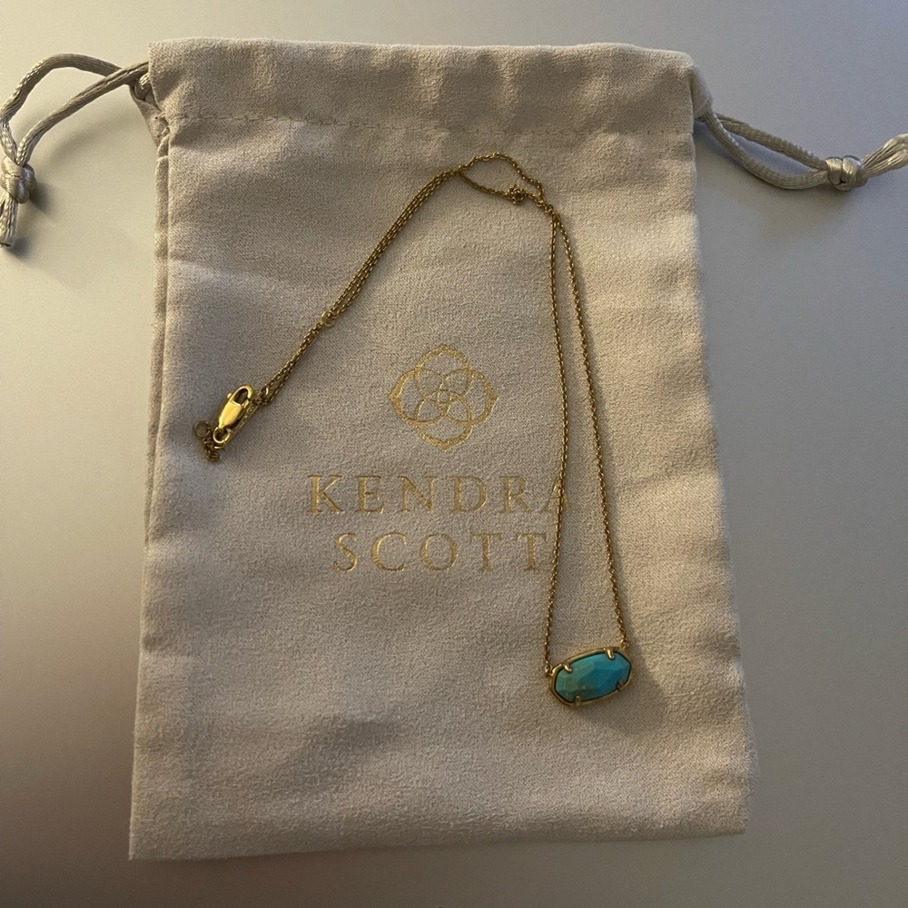 Elisa 18k Gold Vermeil Pendant Necklace in Turquoise